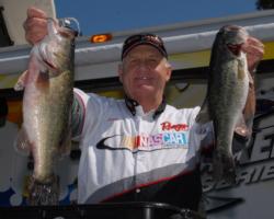 Larry Breckenridge of Dothan, Ala., caught a five bass limit weighing 18 pounds, 2 ounces to take a dominating lead in the Co-angler Division after day one.