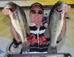 Timothy Little of Acworth, Ga., had a banner day on Santee today, reeling in a limit for 27-1 to move into fifth place with a three-day total of 56-11.