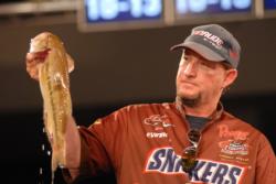 Snickers pro Greg Pugh of Cullman, Ala., finished fourth with a two-day total of 22 pounds even, worth $35,000.