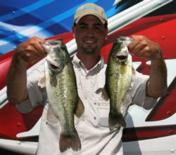 Fishing his first FLW tournament, Chris Bobo finds himself leading the co-angler division.