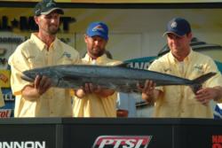 Team Hard Way weighs in their second-place catch at the Sarasota Kingfish Tour event.