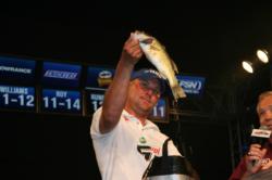 Louisiana angler Leavitt Hamilton reached third place by fishing shaky head worms on spinning gear, something he