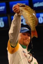 BP pro JT Kenney of Port Charlotte, Fla., is one of the lone soldiers still relying on Erie for his catch. He sacked up 16 pounds, 14 ounces on day three to start the final round in third place.