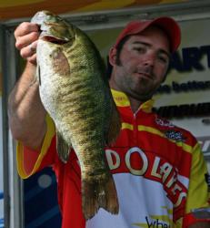 Chris Girouard bagged a huge smallmouth but came up short in total weight.