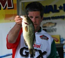 Using a dropshot and a topwater frog, David Roberts fished his way into fifth place.