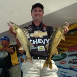 Chevy pro Tom Keenan caught a 12-pound limit and slipped to fifth.