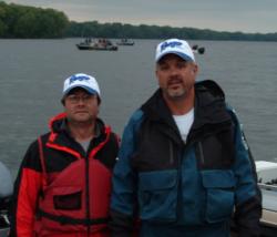 Boater Kevin Kerkvliet and co-angler Ralph Janzer are eager to get fishing on the Mississippi River.