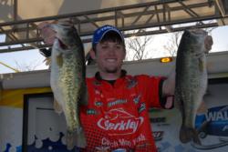 Blaylock won the FLW Series East West Fishoff on Lake Amistad by dragging a football jig