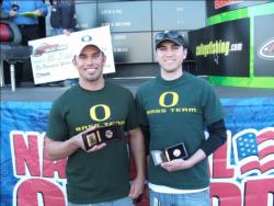 University of Oregon teammates Christopher Stam and Marcus Johnson took fourth place overall at the National Guard FLW College Fishing event at Clear Lake.