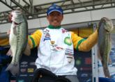 Shinichi Fukae caught 22 pounds, 5 ounces Thursday and is in second place in the Pro Division. 