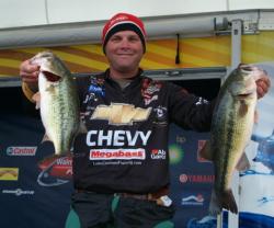 Chevy pro Luke Clausen caught a 20-pound stringer Thursday and sits in sixth place overall. 