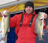 Pro Christian Romans of Carrollton, Ky., weighed in five bass for 21 pounds, 4 ounces to begin the event in third place.
