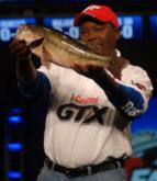 Co-angler Fred Martin of North Little Rock, Ark., finished second with five bass weighing 13 pounds, 13 ounces worth $10,000.
