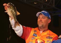 Pro Scott Suggs used mainly a swimbait to target spotted bass. On day four he caught 12 pounds, 7 ounces and finished second overall.