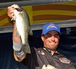 Using a chatterbait and a drop shot, Justin Kerr moved up two spots to fifth place.