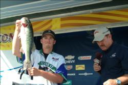 Brody Bramlett of Kelseyville, Calif. is tied for fourth place with 10 pounds, 10 ounces.