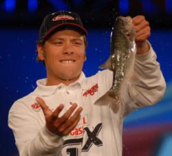 Co-angler Zac Cassill of Fairfax, Iowa, finished runner-up at the Walmart Open, missing a win by a scant 2 ounces, with five bass for 7 pounds, 3 ounces worth $15,000.