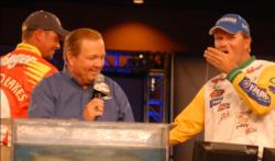 BP pro Ray Scheide covers his mouth in disbelief as he is named the winner of the 2009 Walmart Open.