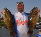 Tom Belinda of Hollidaysburg, Pa., grabbed the third place spot on day one with a 21-pound, 13-ounce catch of smallmouths.