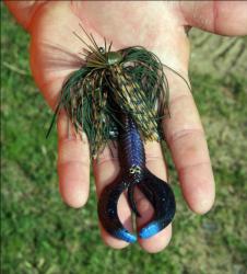 The Yum Money Craw is an oversized plastic body that increases a jig's profile and its appeal to big bass.