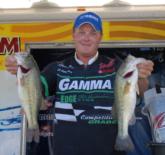 Pro J.T. Palmore of Gasburg, Va., wrangled five bass from Lake Dardanelle weighing 11 pounds, 9 ounces to take the fifth place position.