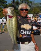 Famous pro Jimmy Houston of Cookson, Okla., is in fourth place with a three-day total of 26 pounds, 8 ounces.