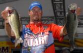 National Guard pro Michael Murphy of Gilbert, S.C., is in fourth place with a five-bass limit weighing 13 pounds, 1 ounce, which included a 4-1 kicker.