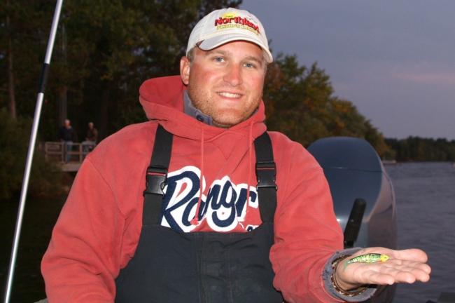 Fourth-place boater Dusty Minke plans to target big walleyes today with a Northland Mimic Minnow.