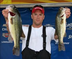 Topping the co-angler division, Justin Moore caught his fish on shaky head worms and Rat-L-traps.