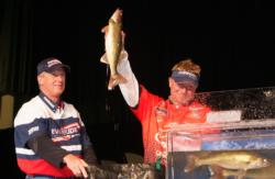 Pro Scott Steil and co-angler Jerry Chwierut caught five walleyes Friday that weighed 16 pounds, 8 ounces.