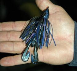 Flipping a black/blue/purple jig around outside grass lines is the plan for fourth place pro Tommy Dickerson.