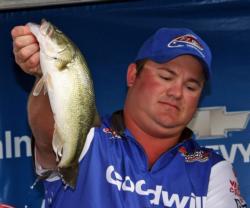 Sticking with a chatterbait in a muddy creek brought Patrick Fuller up to fourth place.