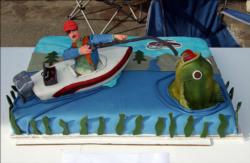 Cassandra and Michel Thompson - wife and mother of pro Zack Thompson - treated the day three anglers and spectators to a specialty cake.
