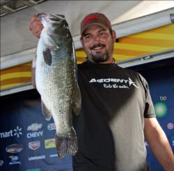 Kevin Tucker used a Strike King shaky head minnow to win Big Bass honors with this 6-pound, 5-ouncer.