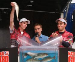 Hampden-Sydney College anglers Charles Parrish and Allen Luck finished third with a total weight of 21 pounds, 10 ounces.