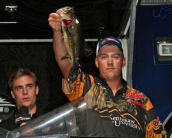 Jake Akin shows off one of the fish that put Kennesaw State in second place.