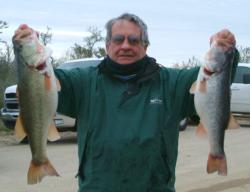Tom Jeser leads the Co-angler Division with a two-day total of 41 pounds, 4 ounces.