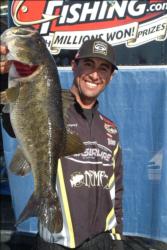Daniel Vasquez of Unity, Maine, took home big bass honors in the Co-angler Division after landing a 6-pound, 11-ounce largemouth.