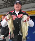 Mike Millsaps of Cartersville, Ga., is in fourth place with a limit weighing 23 pounds, 12 ounces. 