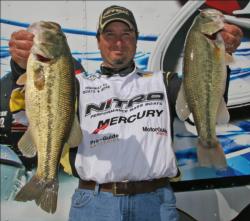 Fishing a jerkbait in specific little shoreline notches kept Shawn Kowal in second place.