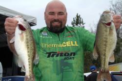 Co-angler Mark Denney of Cottontown, Tenn., finished the day in third place with a total catch of 18 pounds, 10 ounces. 