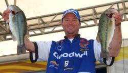 Goodwill pro Chad Grigsby sits in third place with a three-day total of 44 pounds, 5 ounces.