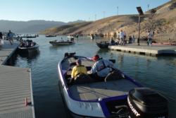 FLW Series anglers prepare to head out onto Lake Mead.