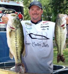 Pro Roy Hawk of Salt Lake City, Utah, valuted from 54th place to fourth overall at the FLW Tour event at Lake Ouachita after day two.