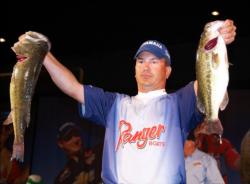 Boater Troy Morrow of Toccoa, Ga., caught a five-bass limit weighing 16 pounds, 6 ounces Friday to capture the lead at the 2010 BFL All-American presented by Chevy on DeGray Lake.