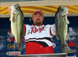 Virginia pro Terry Olinger fished frogs, swimbaits and Sweet Beavers en route to qualifying for the final round in third place.