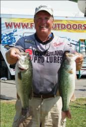 Mike Devere is second in the Co-angler Division with 36 pounds even.