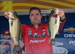 Second place pro Bill Spence fished a chatterbait with a Berkley Chigger Craw.