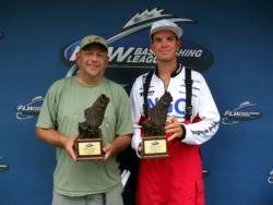 Jay Ahonen of Ortonville, Mich., and Adrian Avena of Vineland, N.J., tied for the win in the Co-angler Division at the BFL Michigan event on the St. Clair River in 2010.
