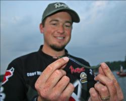 Starting the day in fourth place, California pro Cody Meyer will mostly fish dropshots and darter heads.